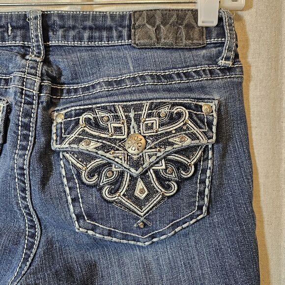 Soundgirl Juniors Size 3 Low Rise Cropped Embellished Sparkle Butt Cute Y2K - Picture 1 of 10